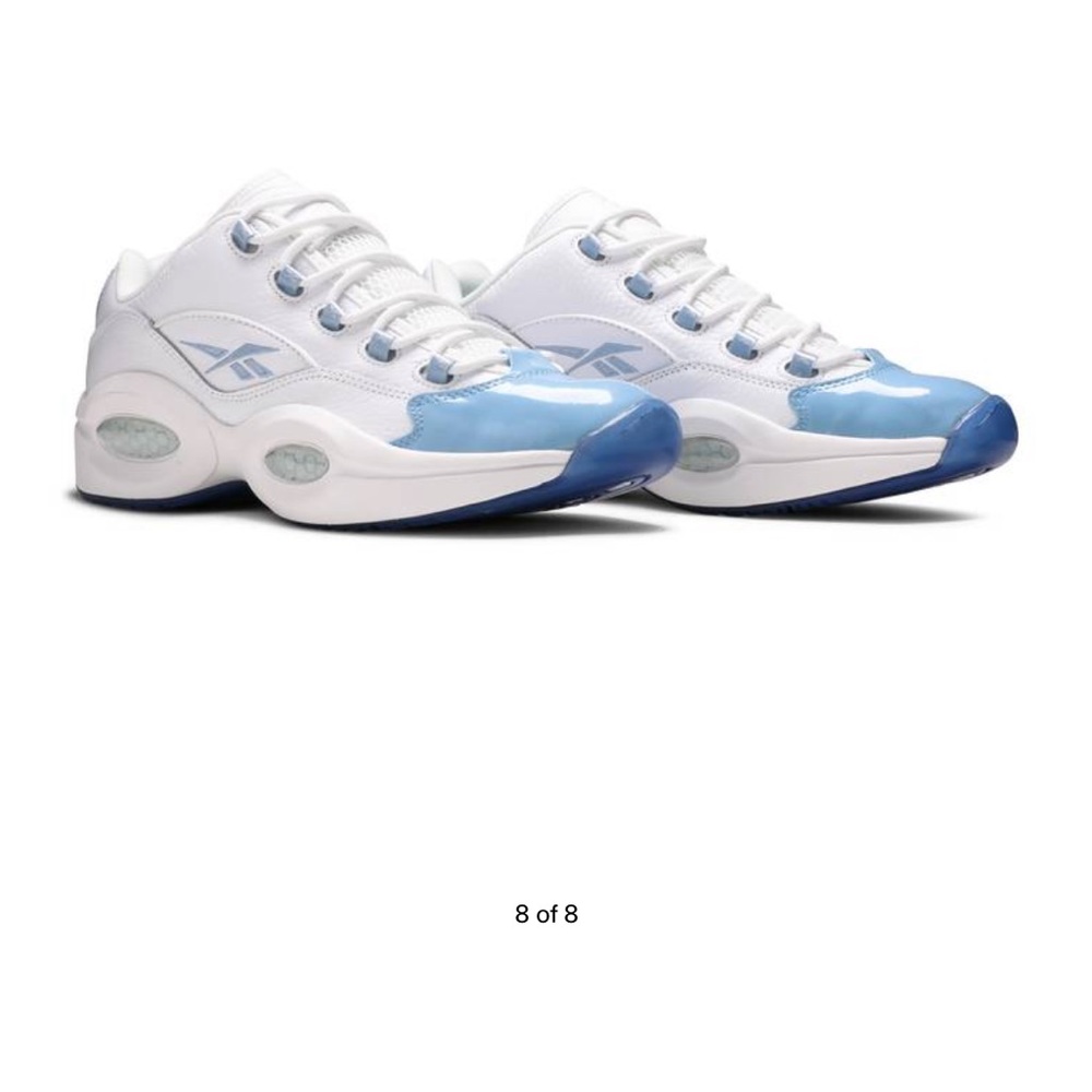Reebok Question Allen Iverson Low Top Patent Low in Fluid Blue Sneakers Shoes